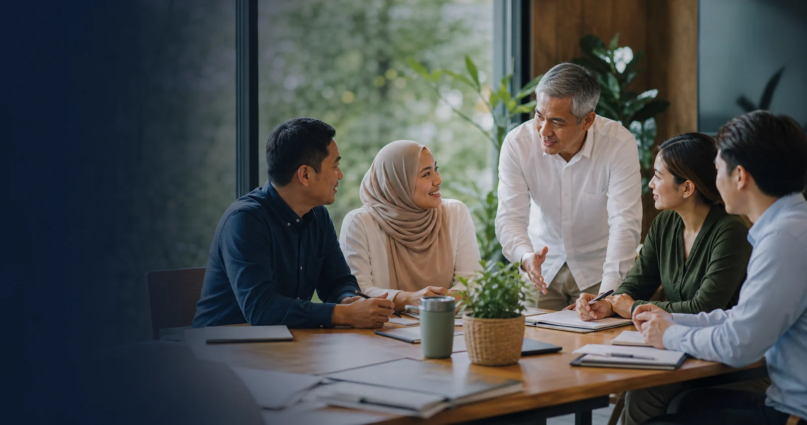 A community and business learning discussion representing DrMind ESG and CSR collaboration